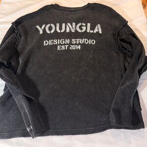 YOUNGLA (SOLDOUT)DECONTRUCTED STENCIL THERMAL NWOT